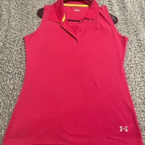 Magenta under armour golf polo